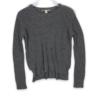 H&M Knit Side Zip Slit Sweater In Grey Size Small